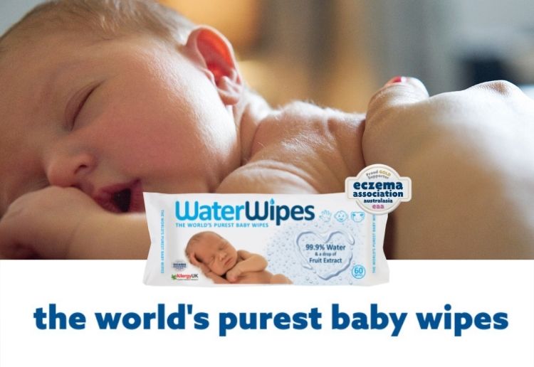 Image of baby and Waterwipes product - Waterwipes review