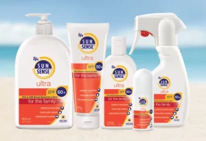 SunSense Ultra SPF 50+ Sunscreen range.