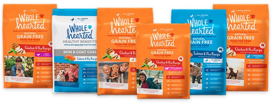 wholehearted dog food range.