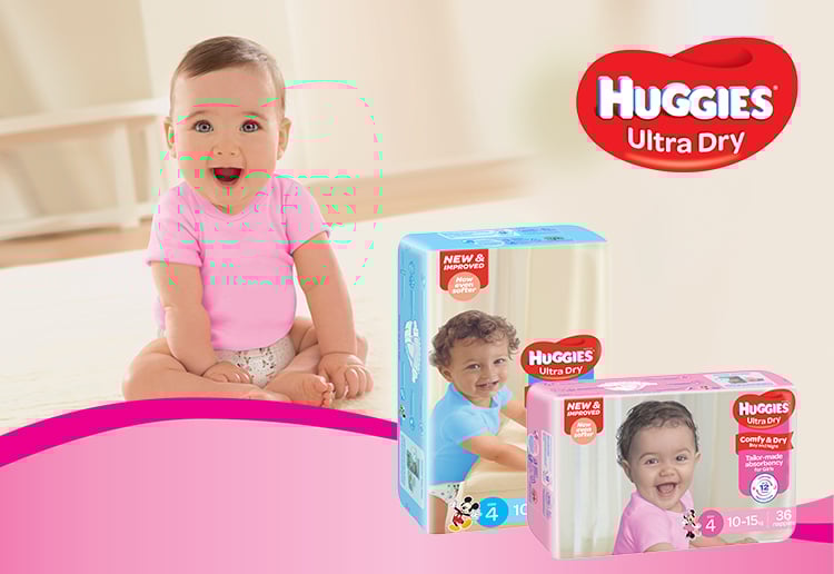 New Improved Huggies Ultra Dry Nappies