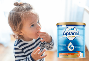 Toddler with Aptamil Gold 3 Toddler.