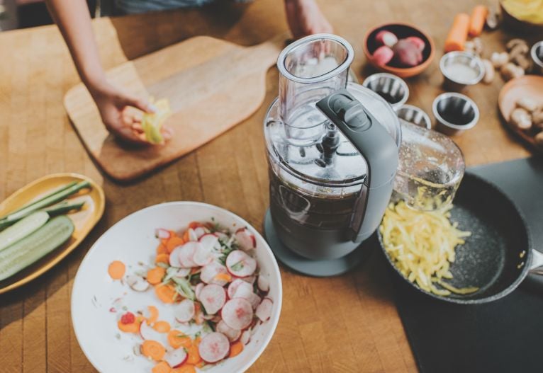 The Kenwood MultiPro Go Food Processor in use.